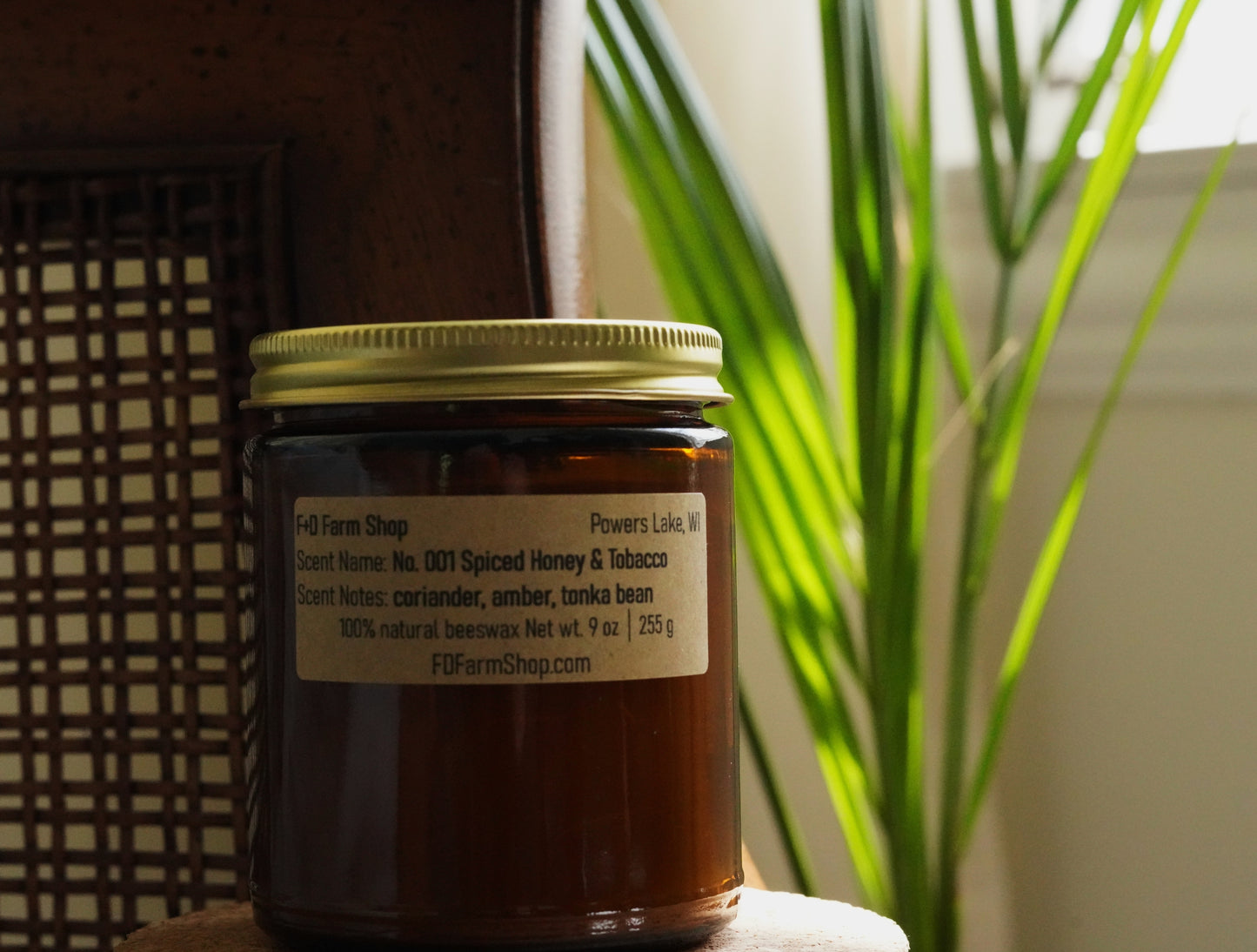 No. 001 Spiced Honey & Tobacco - 100% Natural Beeswax Candle